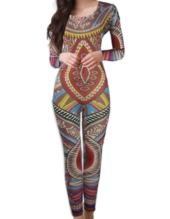 Sexy Colorful Women Pattern Jumpsuit M30137