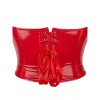 Heart Shaped Shiny Leather Plastic Tight Waistband PVC Breast Support Corset AM22116
