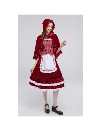 Classic Cosplay Little Red Riding Hood Princess Castle Queen Costume  YM8692