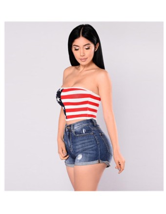 Women Fashion Comfort Strapless Crop Top