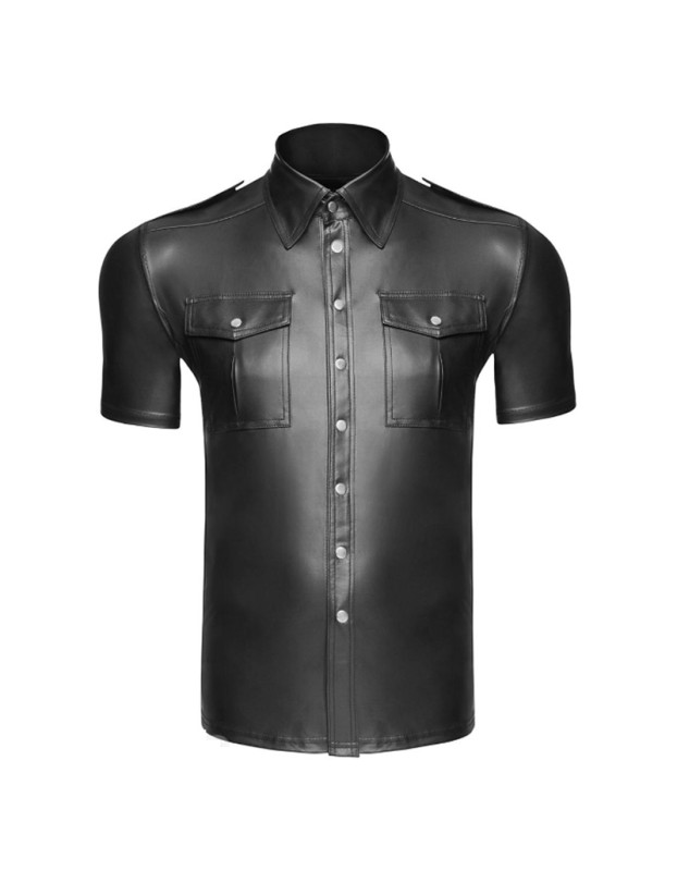 Sexy Mens Soft Faux Leather Shirt Tops Costume N974