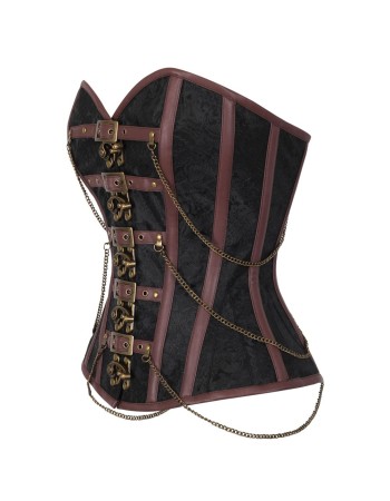 Brown Deluxe Chaining Steel Boned Corset m1384