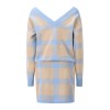 Sexy Sweater Long Sleeve Sweater Knitting Short Two Piece Skirt Set LQ164