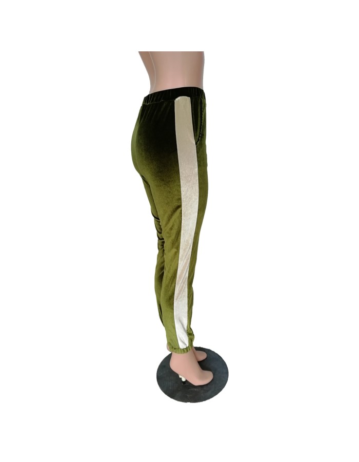 Velvet stitching  two-piece casual sports suit M8502