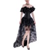 Shapewear Set Skirt Breast Holding Lace Short Sleeve Peplum Court Corset Dress WK2276A