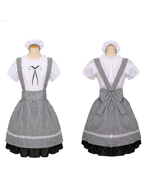 Roupas Lolita Dress Sexy Maid Costume Women XH6236