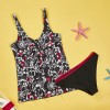 High Waist Two Pieces Tankini Swimwear Bikinis M18032