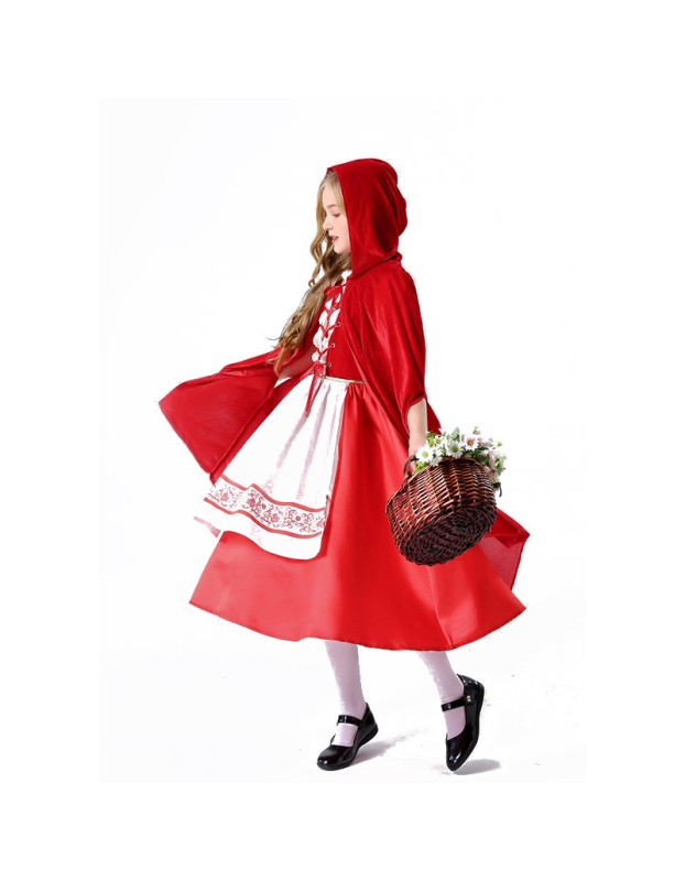 Halloween Children's Dress Girl Little Red Riding Hood  Coak Witch Dress YM5614