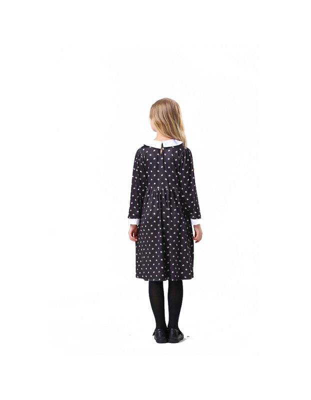 Girl Addams Family Costume Wednesday Addams Black Dress Cosplay Costume YM5820