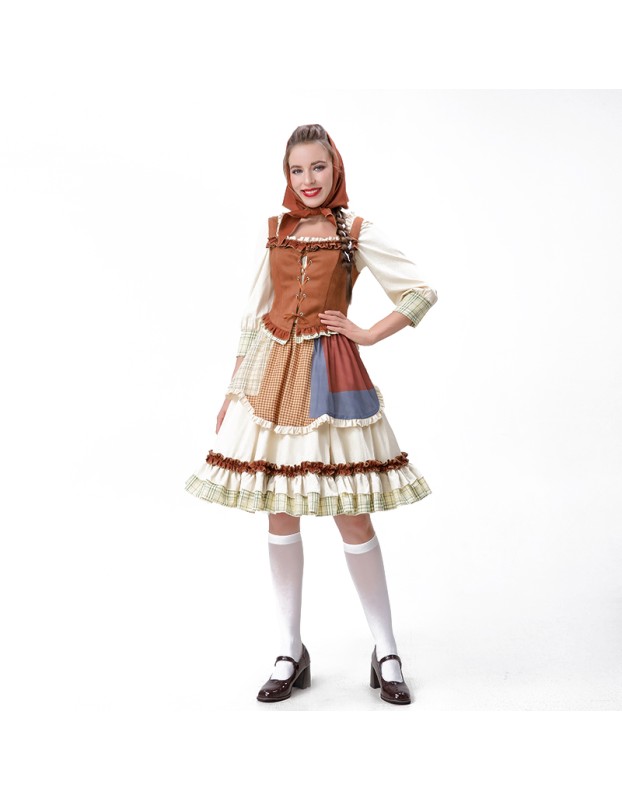 Adult Pastoral Cosplay Manor Farm Maid Costume Party Sexy Women Maid Dress YM8733