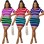 Fashion Women's Striped Match Color Slim-Fit Bag Buttock Dress 9402