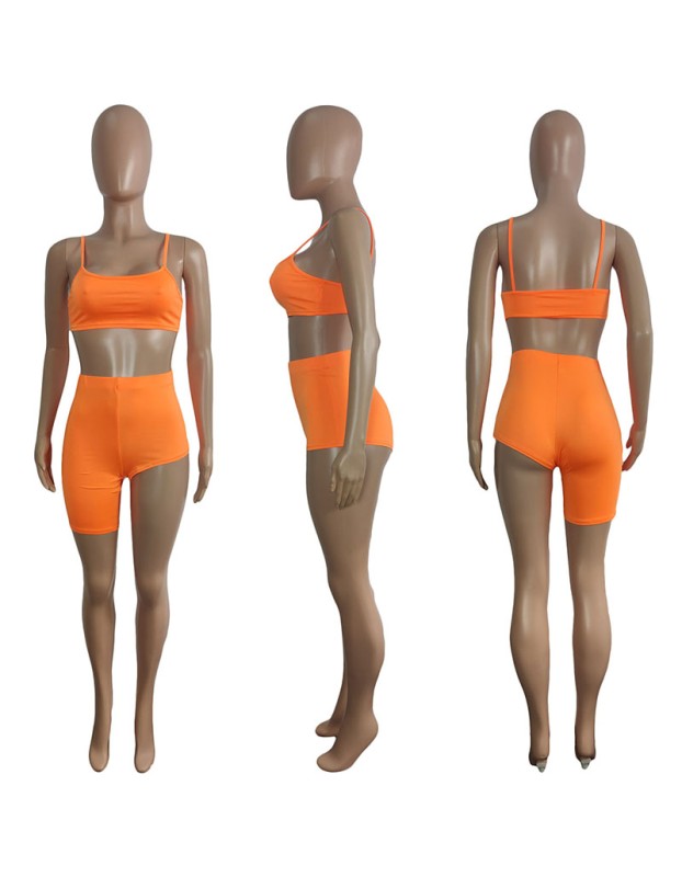Sling Top Sexy Tube Top And Shorts Set Two Piece Summer M046
