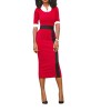Half sleeve sexy high waist dress m88069