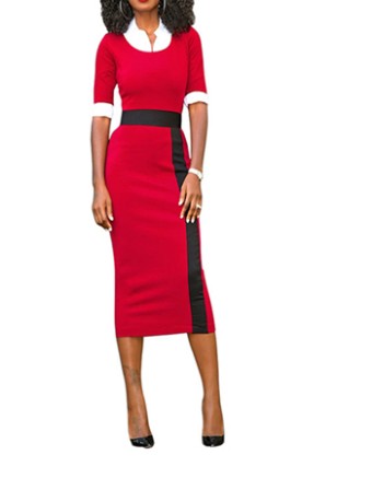 Half sleeve sexy high waist dress m88069