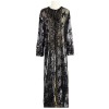 High Density Bead Embroidery Maxi Ladies Elegant Flared Sleeve Moslem Dress 20212a