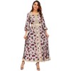 African Design Print Mesh Muslim Clothing Elegant Floral Women Party Dress 21275