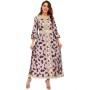 African Design Print Mesh Muslim Clothing Elegant Floral Women Party Dress 21275