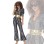 Women Retro 70s Hippie Disco Dance Club Halloween Costume MS4995