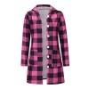 Shirt With Long Sleeve Single Breasted Plaid Flannel Women Midi Coats LQ172