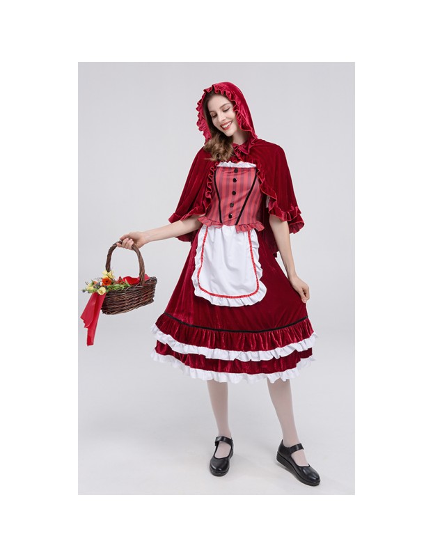Classic Cosplay Little Red Riding Hood Princess Castle Queen Costume  YM8692