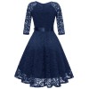 Ladies Casual Long-Sleeve Wedding Guest V-Collar Lace Girl Dress CD1592-1