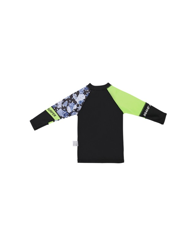 Boys' Swimsuit Black Swimsuit Long-Sleeved Children's Two-Piece Swimsuit KF208