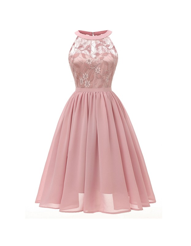 Elegant Wedding Chiffon Halter Women Party Summer Dress Casual CD1645