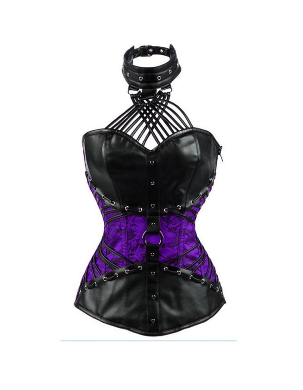 S-6XL Sexy Steampunk Halter Steel Boned Corsets M1407