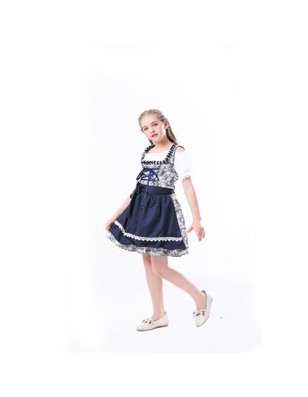 Traditional Oktoberfest Costume Munich Beer Dress Black And White Paid Dress MS4122