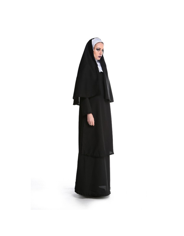 Couple Halloween Cosplay Nun Habit Priest Christian Missionary Catholic Costume SM89171