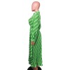 Sexy Women's V-neck Long Sleeve Exquisite Printed Pleated Dress YM8632