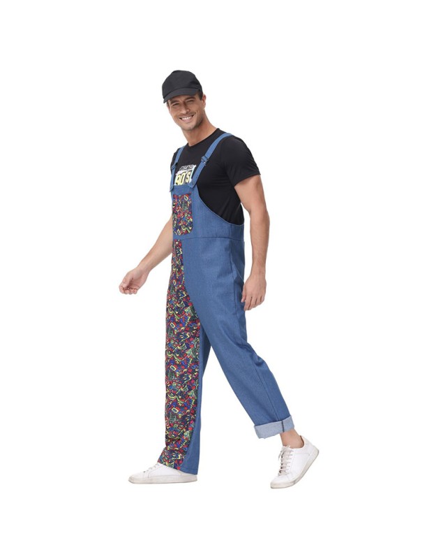 Couple Cosplay Water Electrician Costume Super Mario Show Belt Pants MS1723