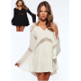 Bell Sleeves Hollow-out White Beach Tunic M5322