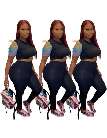 Two Piece Sweat Suit Plus Size Two Piece Pants Set Women Clothing M045