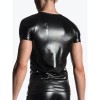 Men Sexy Club Leather T-shirt Tights Zipper Open Crotch Pant N806