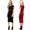 Hot Women Solid Sexy Short Sleeve Midi Pencil Dress M30224