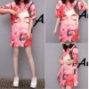 Casual Loose Cartoon Printed T Shirt Dress M8369
