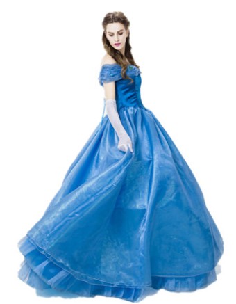 2016 Blue Adult Cinderella Cosplay Costume