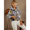 Coat Jacket Floral Print Long-Sleeved Pullover Casual Women Hoodies Fashionable LQ156