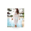 White floral embroidery beachwear M5317