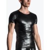 Men Sexy Club Leather T-shirt Tights Zipper Open Crotch Pant N806