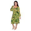 THREE-COLOR BEACH PRINTED DRESS M88096