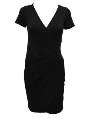 Europe and America wrinkled solid color dress m88049