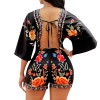 trending for women short black one piece jumpsuit M30125