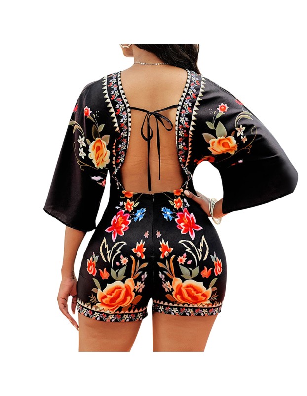 trending for women short black one piece jumpsuit M30125