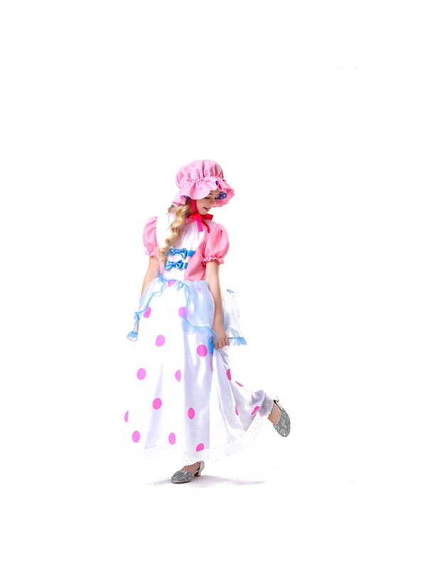 Halloween Children TV Costume Pink Polka Dot Princess Girl Pink Dress YM5827