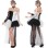 Black White Patchwork Corset With Mini Skirt M1419