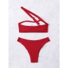 Women Sexy Red Swimsuit With Tie And Solid Color Bikini A2203