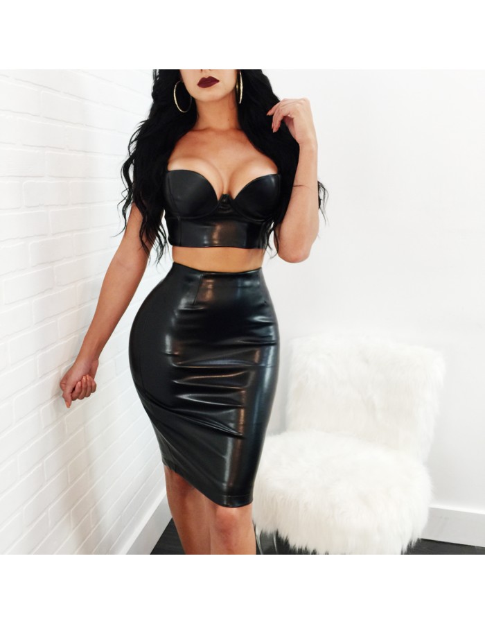 Two piece Leather Dress M7308