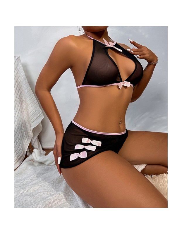 European And American Sexy Underwear Mesh Separate Two Piece Set YSF2622
